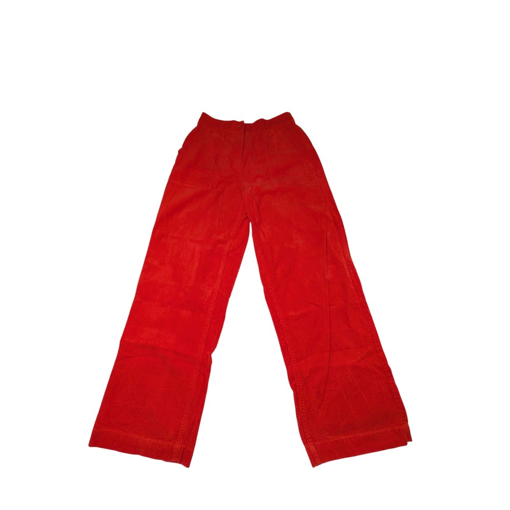 FRNCH Paris Red/orange Corduroy Wide Leg Pants Womens Size M